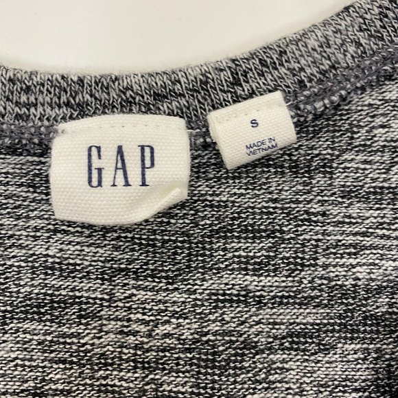 Gap Crop Wide Leg‎ Jumpsuit Black Ribbed Pockets Gray Women's S - Picture 3 of 7